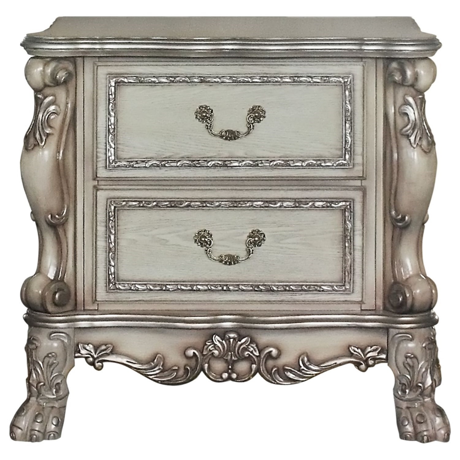 Acme Furniture Dresden 28173 Nightstand w/ 2 Drawers Corner Furniture